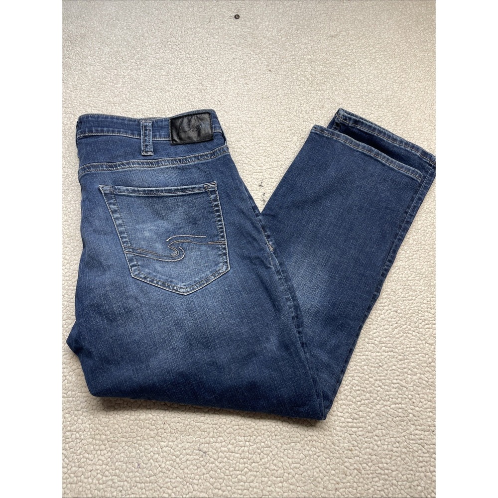Silver Jean Co Eddie‎ 36x30 Mens  Denim Dark Wash Blue Jeans (38x31)